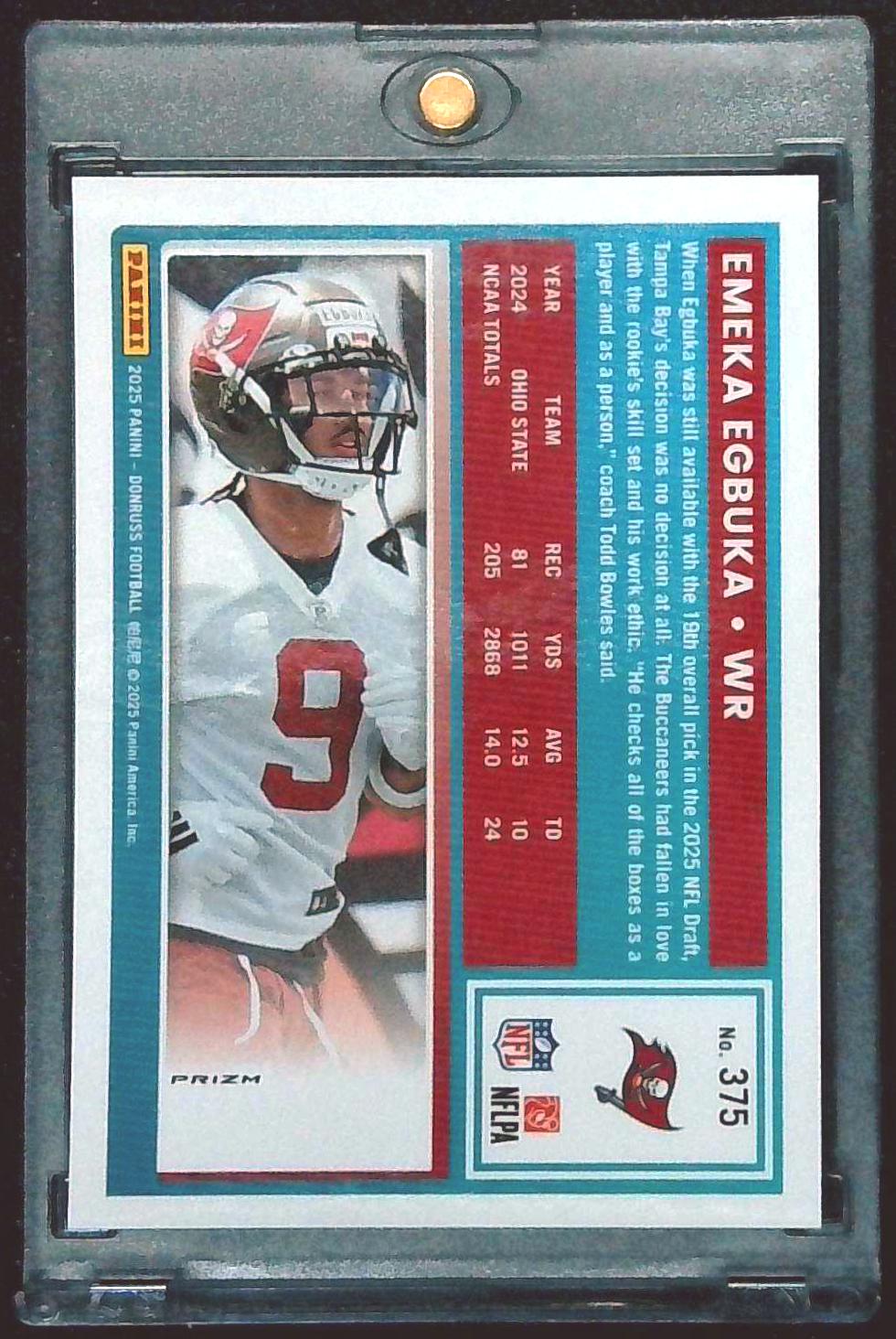 2025 Donruss Optic Emeka Egbuka Football Emoji Rated Rookie