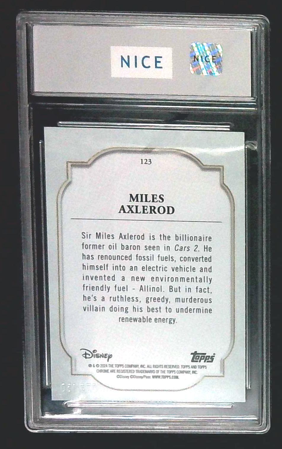 2024 TOPPS CHROME DISNEY PURPLE & GREEN PULSAR #123 MILES AXLEROD /150 GEM MINT 10