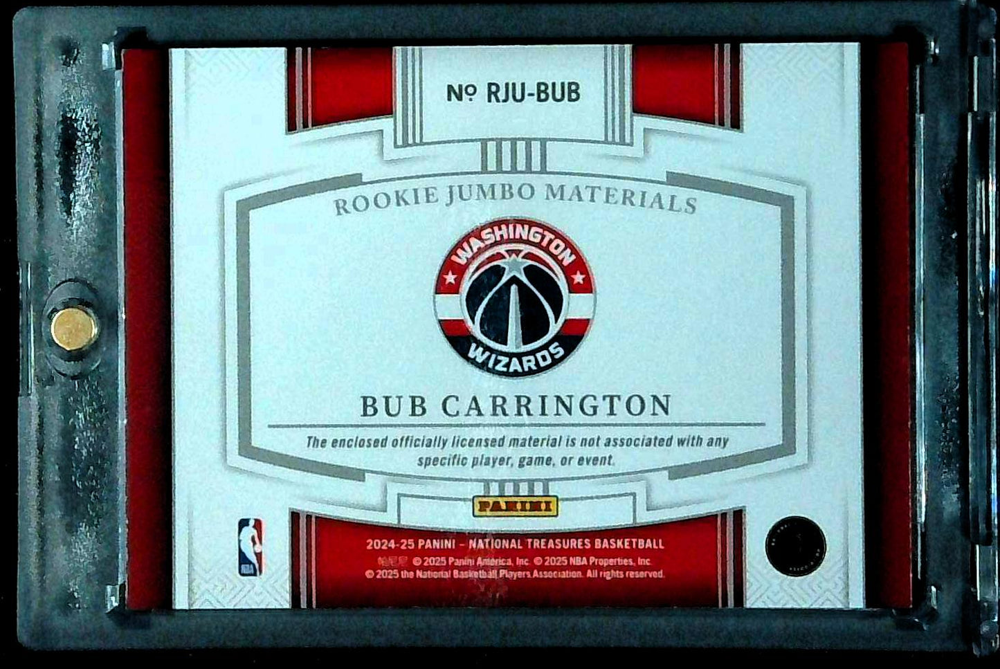 2024-25 National Treasures Bub Carrington Rookie Patch /8