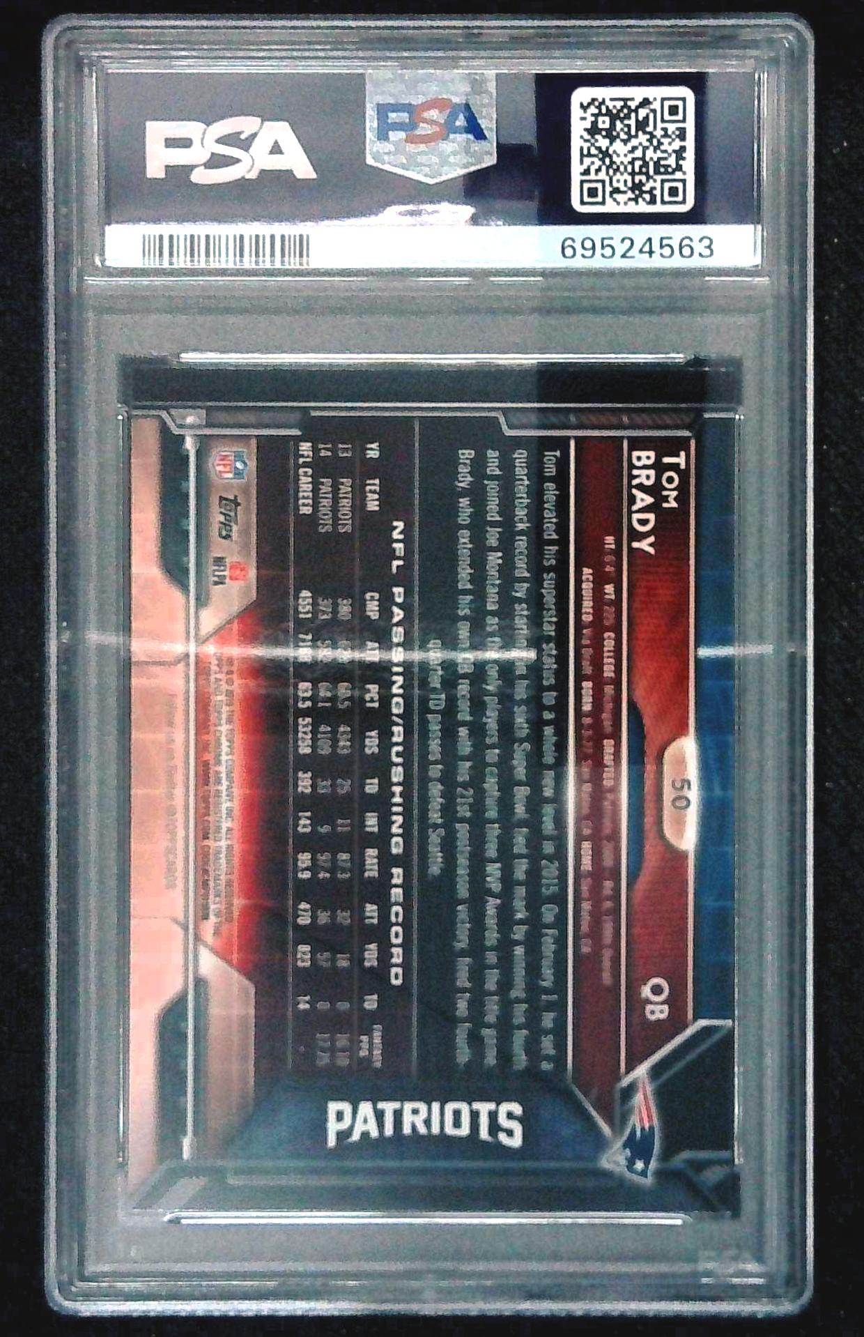 2015 Topps Chrome Tom Brady Green Refractor PSA 10