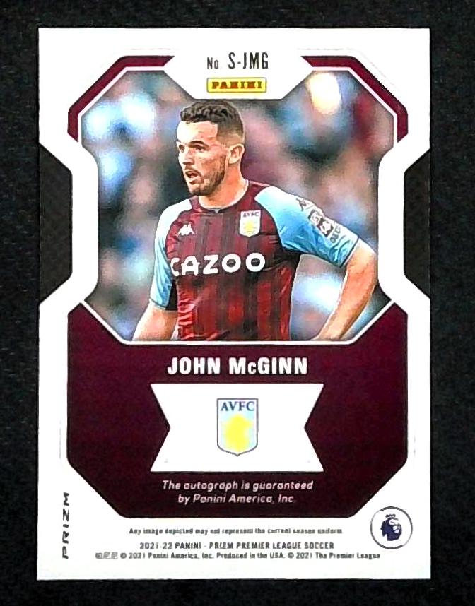 2021-22 Panini Prizm John McGinn Signatures Auto Silver Pulsar Aston Villa