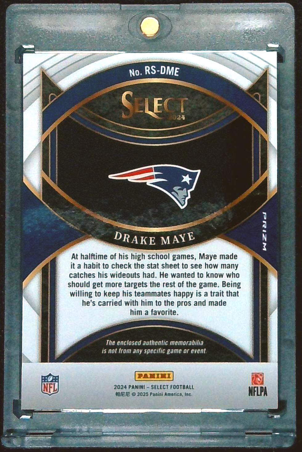 2024 Select Drake Maye Red Rookie Relic