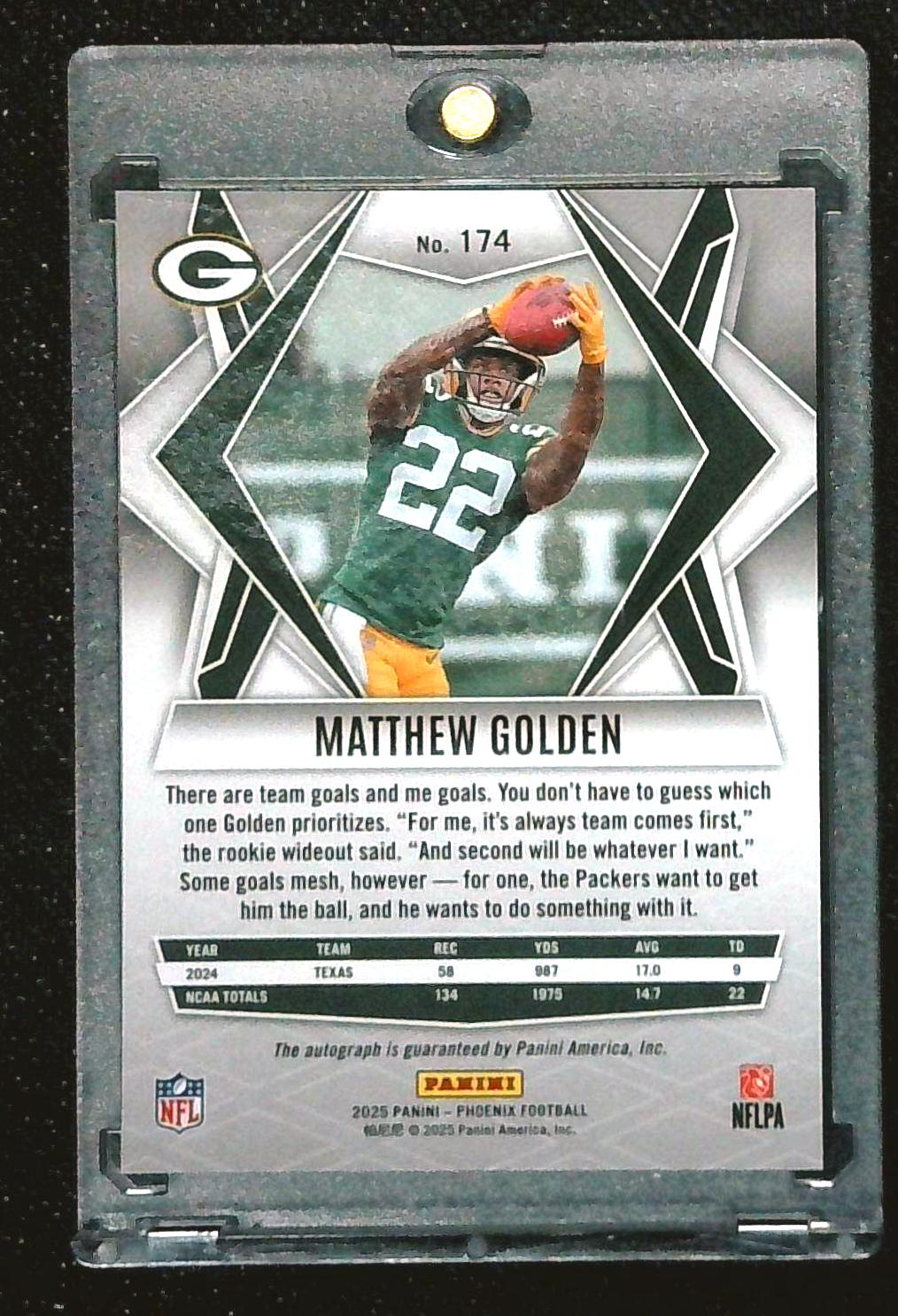 2025 Phoenix Matthew Golden Lazer Rookie Auto