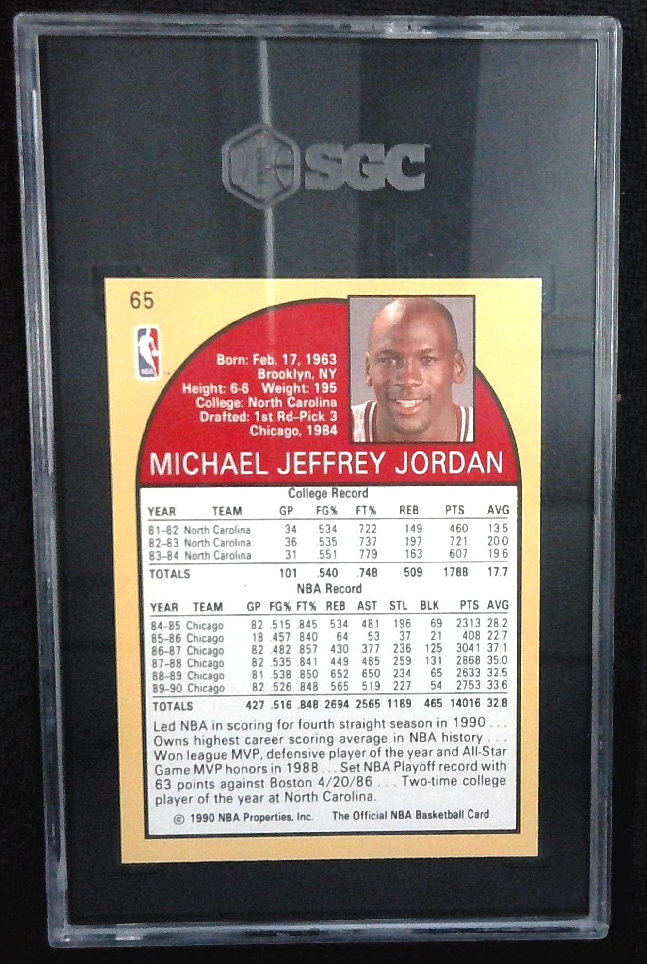 1990-91 NBA Hoops #65 Michael Jordan - SGC NM-MT 8.5
