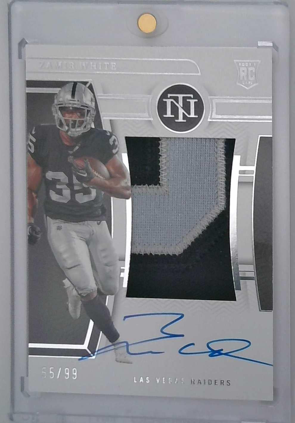 2022 National Treasures Zamir White Rookie Patch Auto #/99 RPA Raiders RC