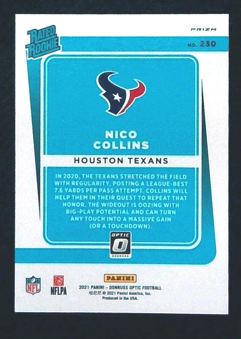 2021 Donruss Optic Blue Scope Nico Collins Rated Rookie