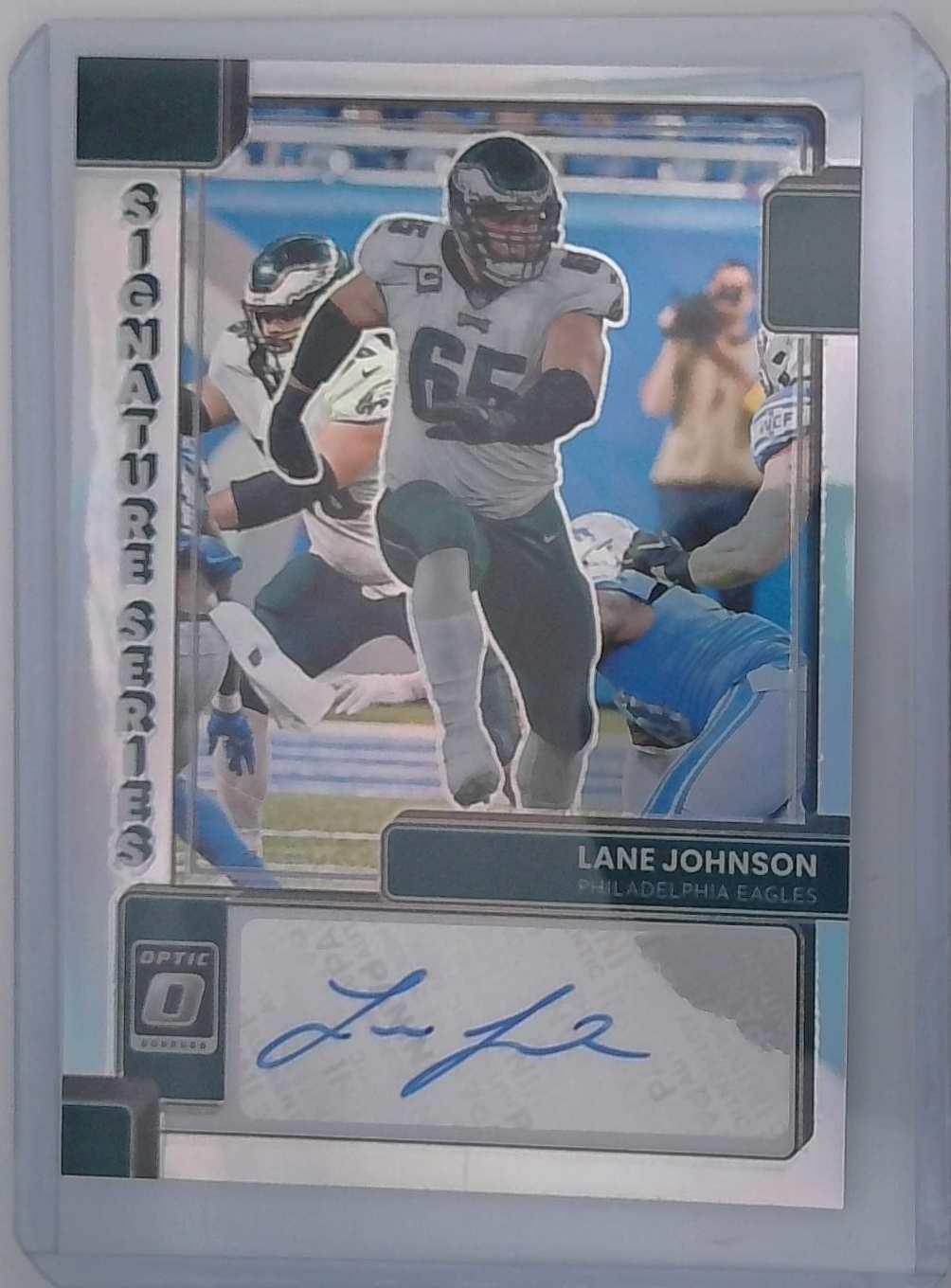 2022 Donruss Optic Football Signature Series Holo Auto Lane Johnson SS-LJ Eagles