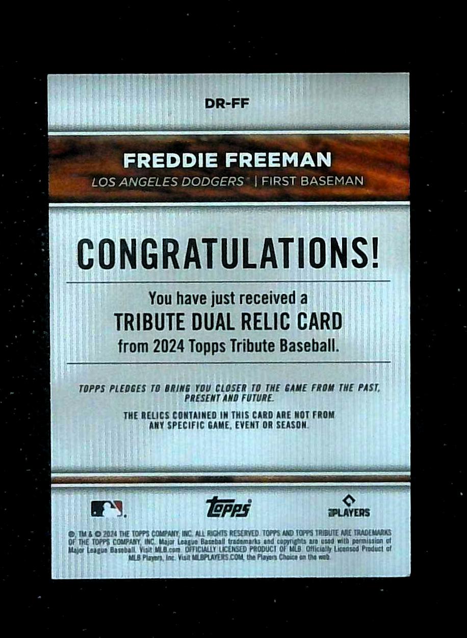 2024 Topps Tribute Freddie Freeman Dual Relic Orange /25