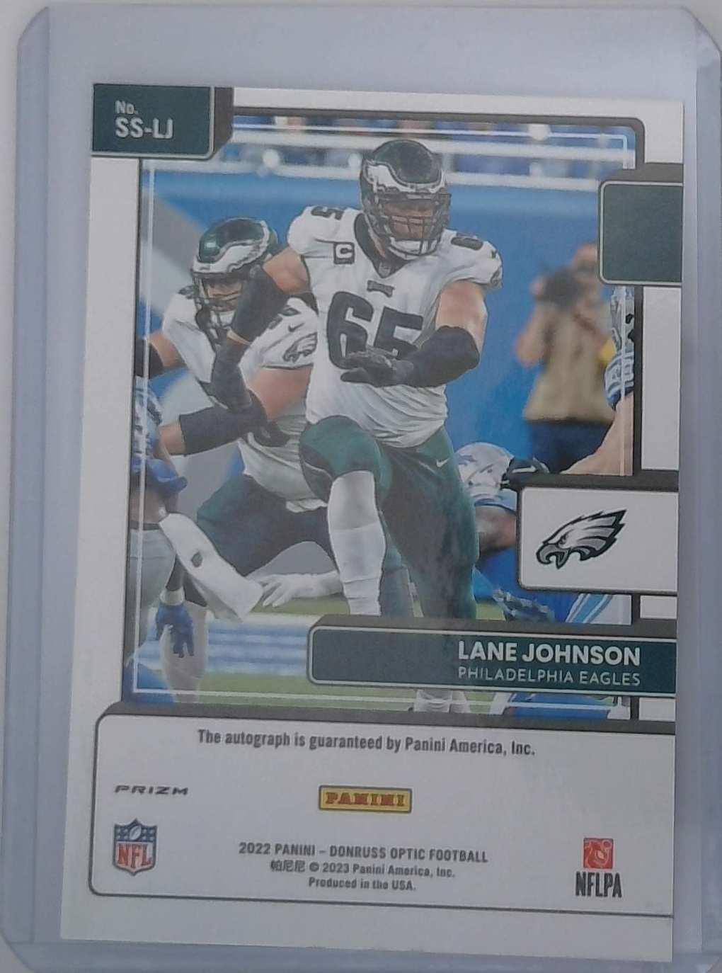 2022 Donruss Optic Football Signature Series Holo Auto Lane Johnson SS-LJ Eagles