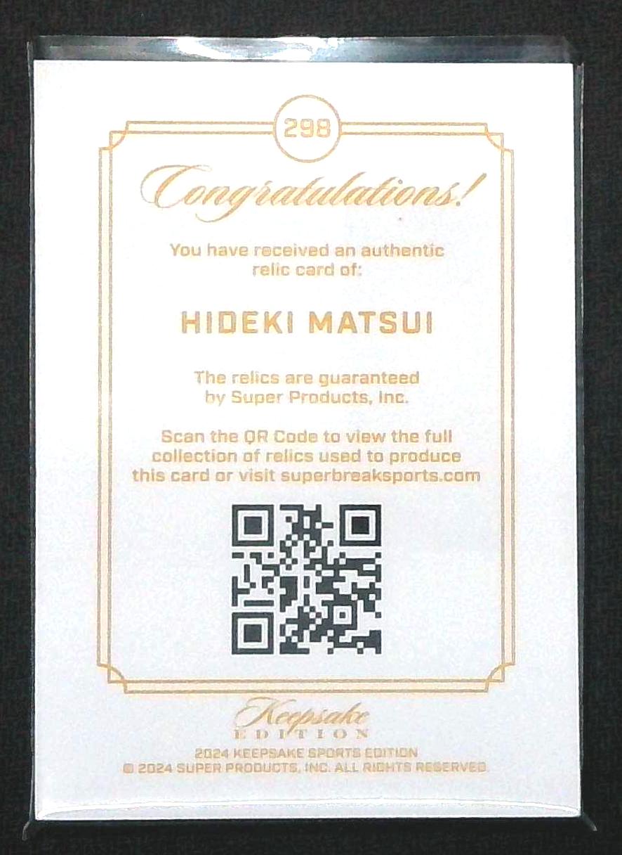 2024 Keepsake Edition Hideki Matsui Gem Patch Relic #/99