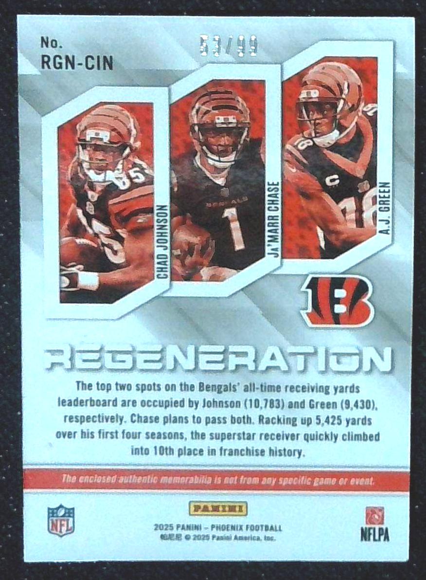 2025 Phoenix Regeneration AJ Green JaMarr Chase, Chad Johnson Patch Relic /99