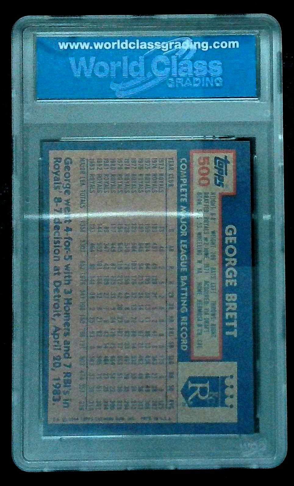 1984 Topps MLB George Brett #500 (Kansas City Royals) WCG Gem Mint 10