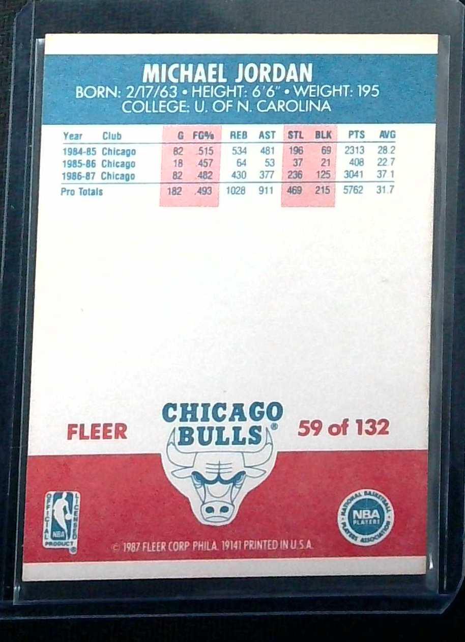 1987 FLEER MICHAEL JORDAN 2ND YEAR CARD # 59