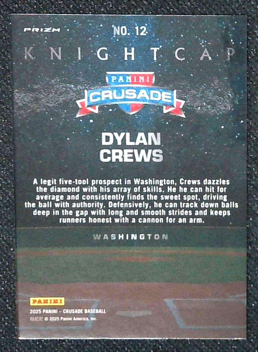 2025 Panini Crusade Knightcap Dylan Crews Rookie