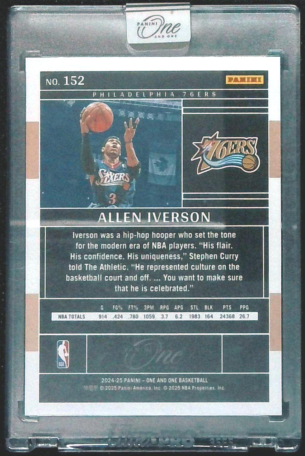 2024-25 Panini One And One Allen Iverson #152 Orange /49