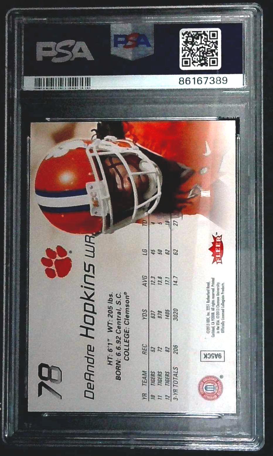2013 Fleer Retro Flair Showcase Legacy Collection DeAndre Hopkins RC PSA 10