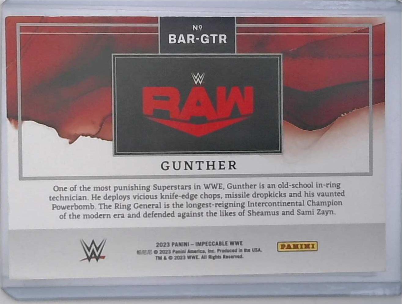2023 WWE Impeccable Gunther Troy Ounce Silver Bar /35