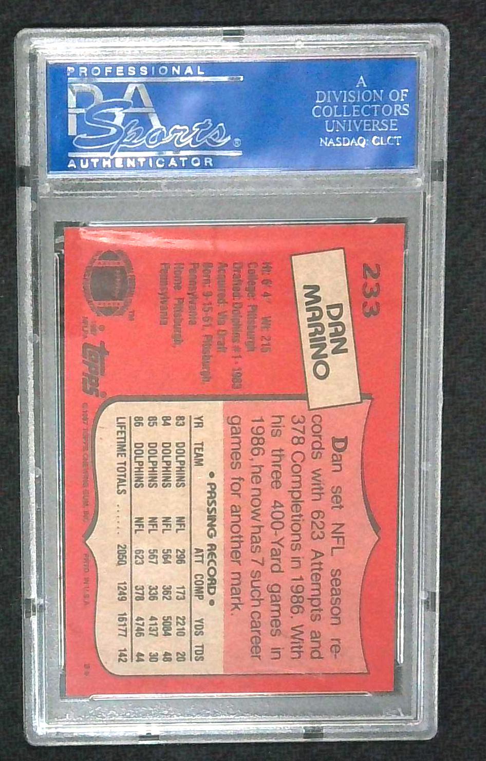 1987 TOPPS DAN MARINO PSA 8