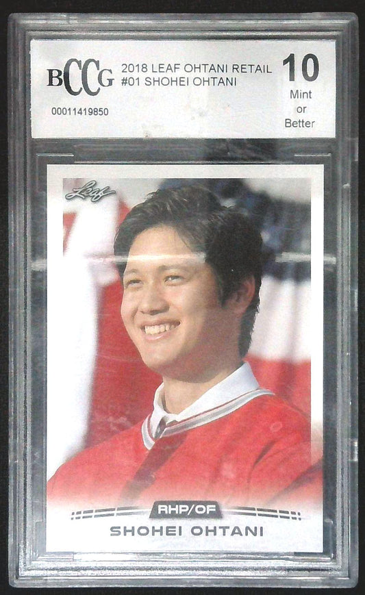 2018 LEAF SHOHEI OHTANI RETAIL #01 SHOHEI OHTANI RC ANGELS BCCG 10