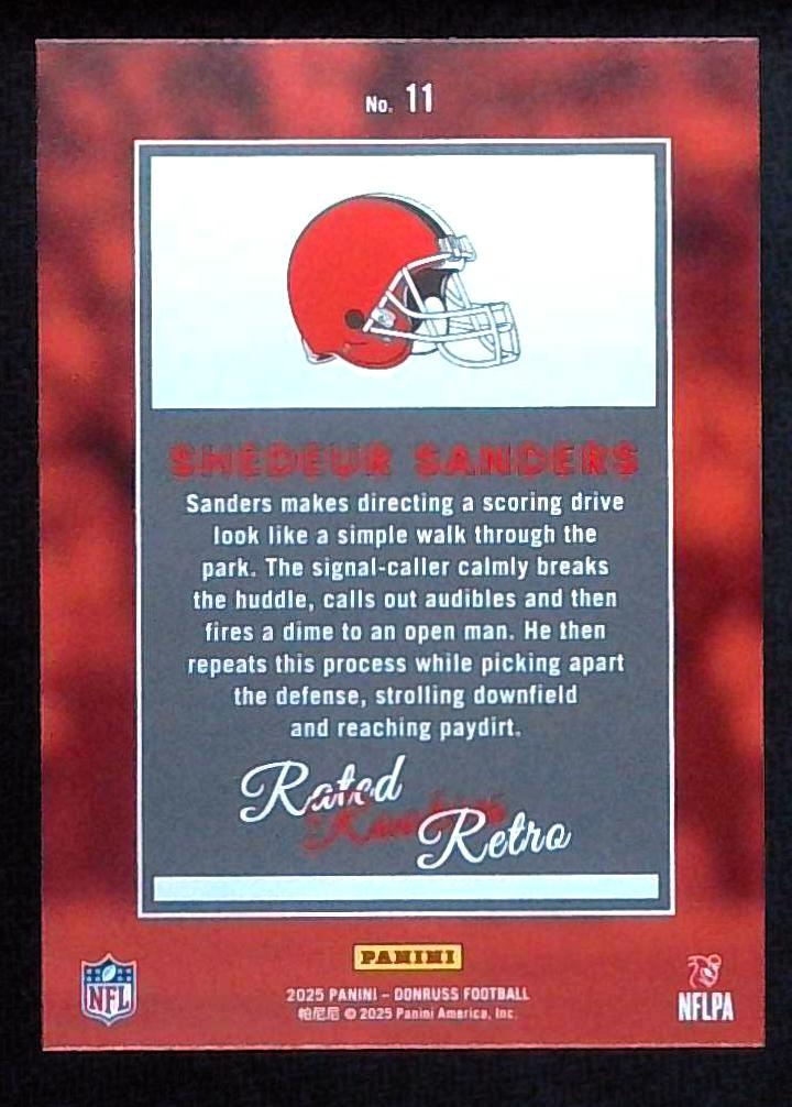 2025 Donruss Shedeur Sanders Rated Rookie Retro
