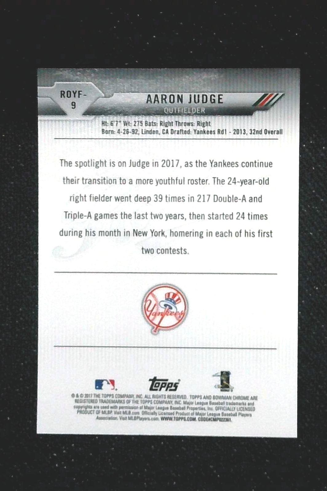 2017 Bowman Aaron judge Rookie