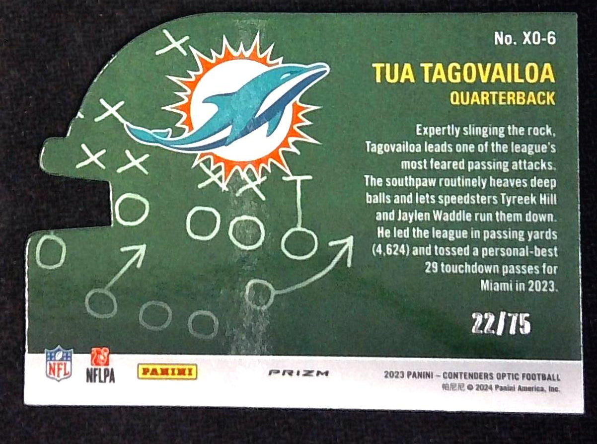 2023 Contenders Optic X's And O's Tua Tagovailoa Die Cut /75