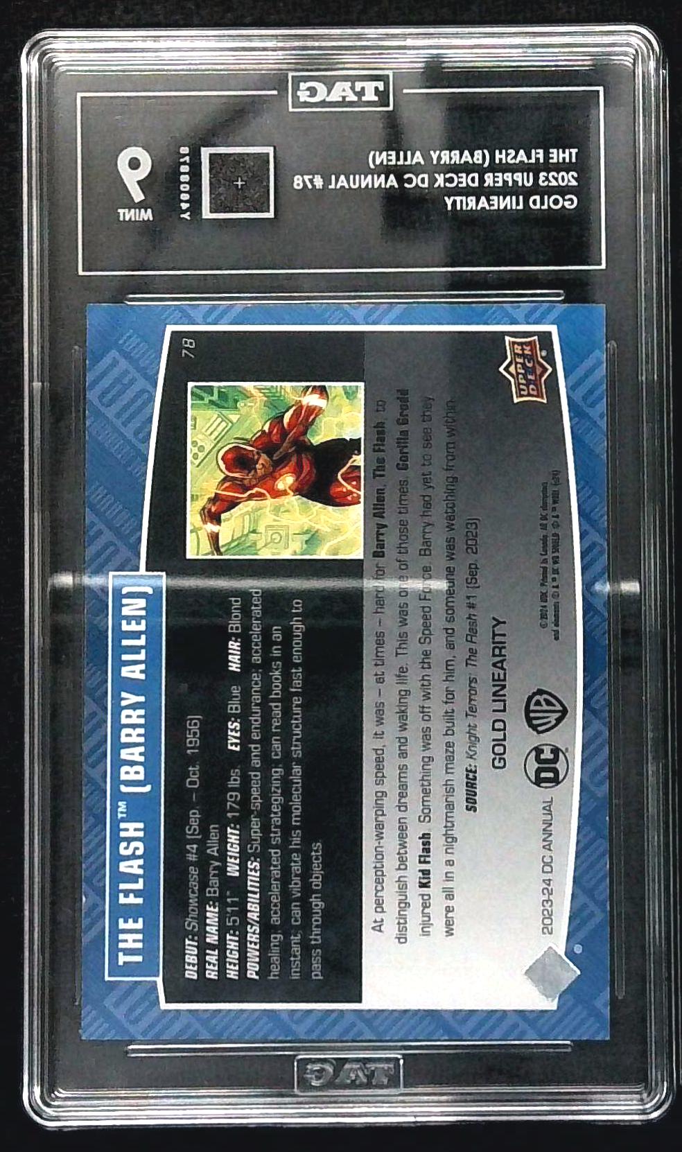 2023 Upper Deck DC Annual The Flash Gold Linearity /88 TAG 9