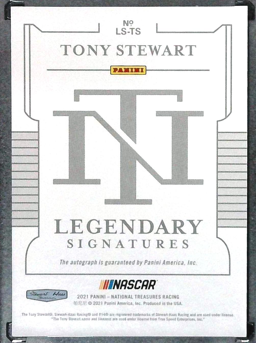 2021 National Treasures NASCAR Legendary Signatures Tony Stewart Auto /25