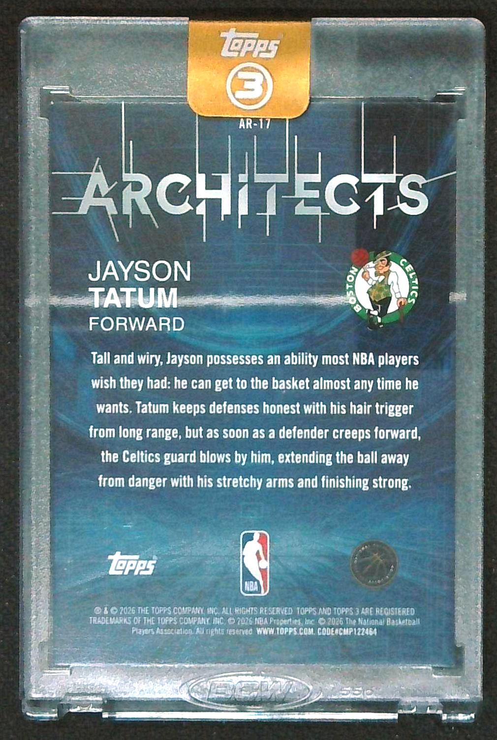 2025-26 Topps 3 Three Jayson Tatum Architects Bronze #/25 Celtics
