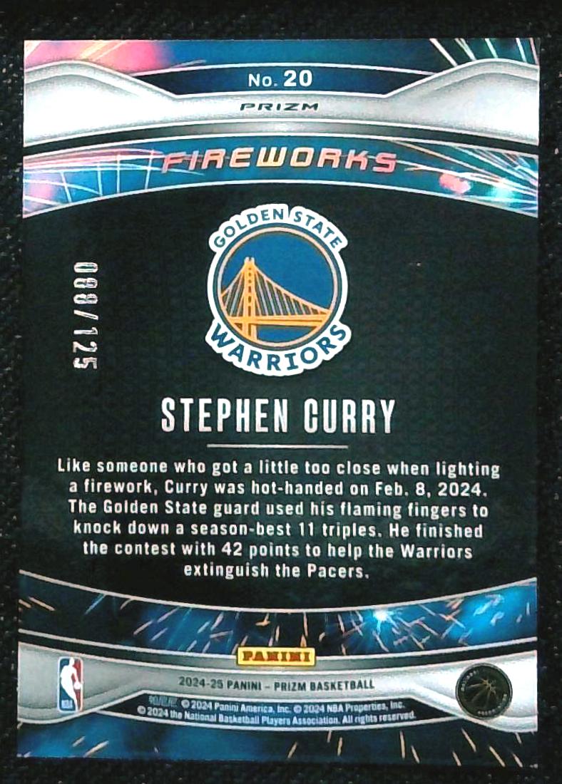 2024-25 Panini Prizm Fireworks Stephen Curry /125