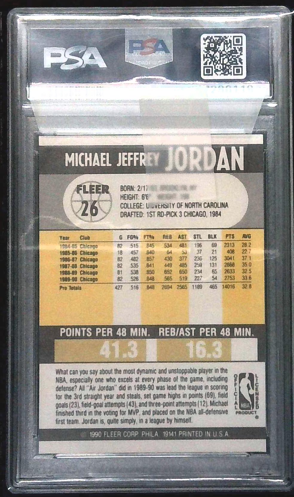 1990 Fleer Michael Jordan #26 PSA 9