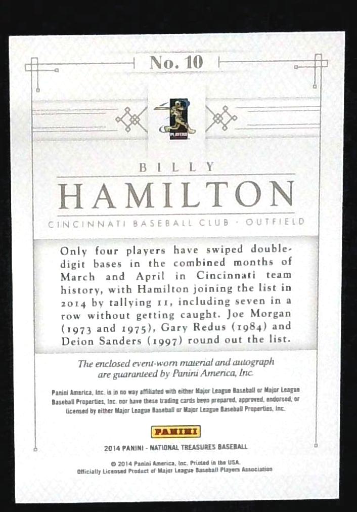 2014 National Treasures Silhouette Billy Hamilton /99 RPA Rookie Auto