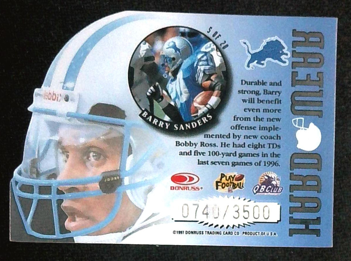 1997 Leaf Hard Wear Barry Sanders Die Cut /3500
