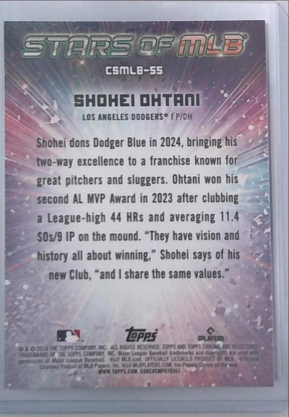2024 Topps Chrome Stars Of MLB Shohei Ohtani