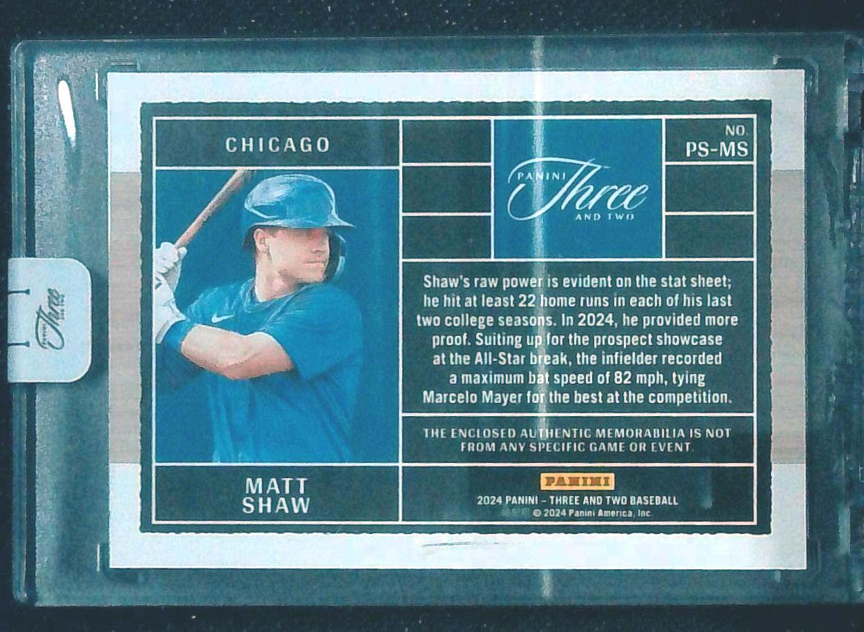 2024 Panini Three and Two Matt Shaw Prospect Jersey Relic /25