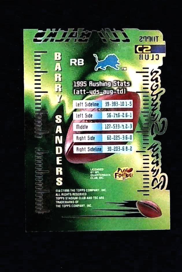 1996 Stadium Club Barry Sanders Cut Backs Members Only #C2 Lions