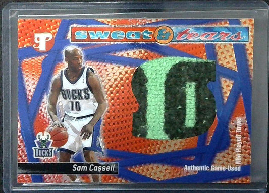 2001-02 Topps Pristine Sweat & Tears Sam Cassell #MB-SC Bucks