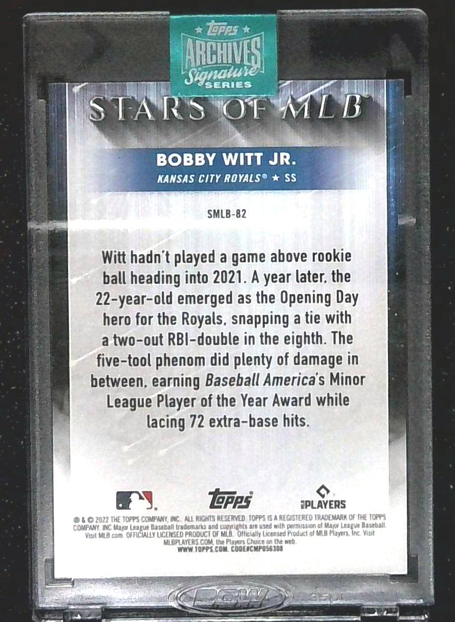 2024 Topps Archives Signature Bobby Witt Jr. /17 2022 Topps Update Stars of MLB Rookie