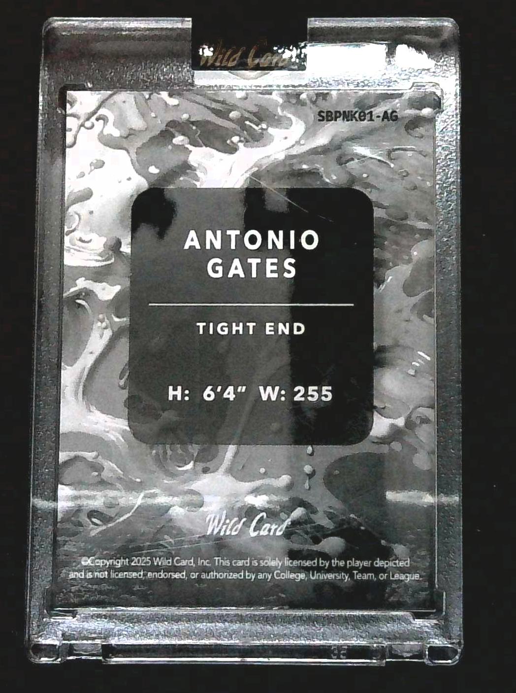 2025 Wild Card Splat Antonio Gates Pink #8/10