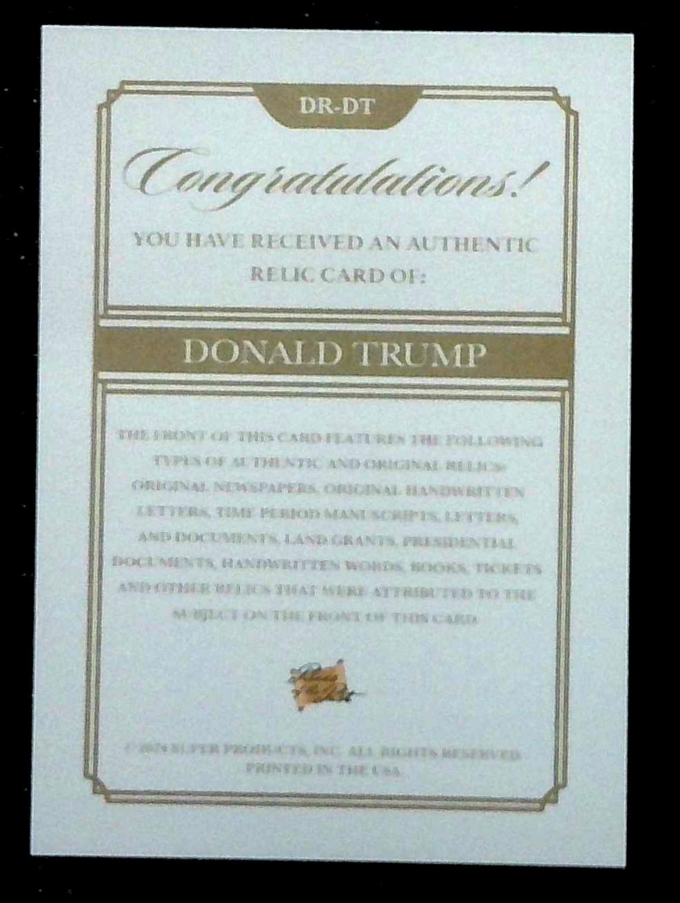 2024 The Bar Pieces Of The Past Donald Trump Vintage Dual Document Relics