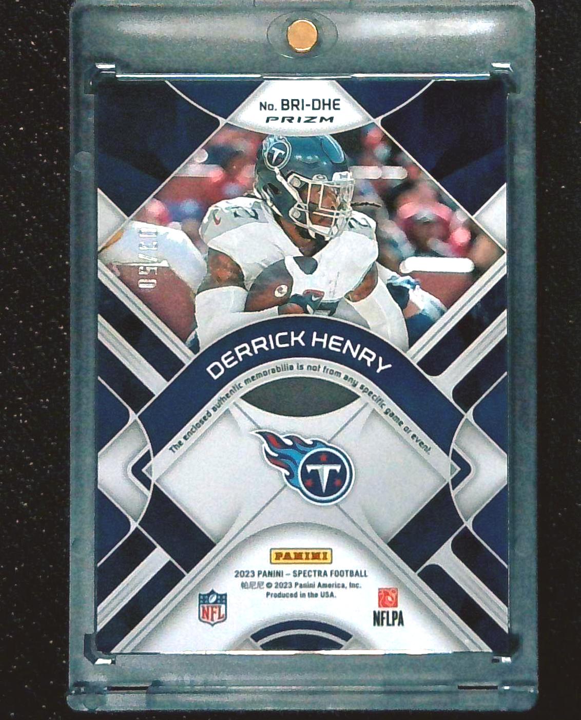 2023 Panini Spectra Derrick Henry Brilliance Relic Blue Disco /50 Titans