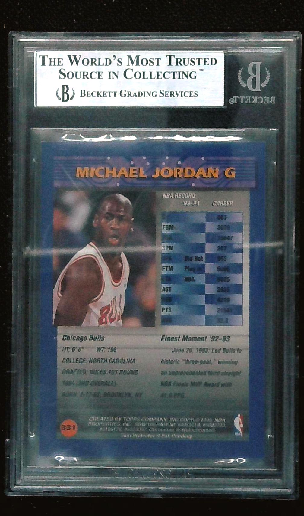1994-95 Topps Finest - Michael Jordan #331 BGS 9 MINT Chicago Bulls