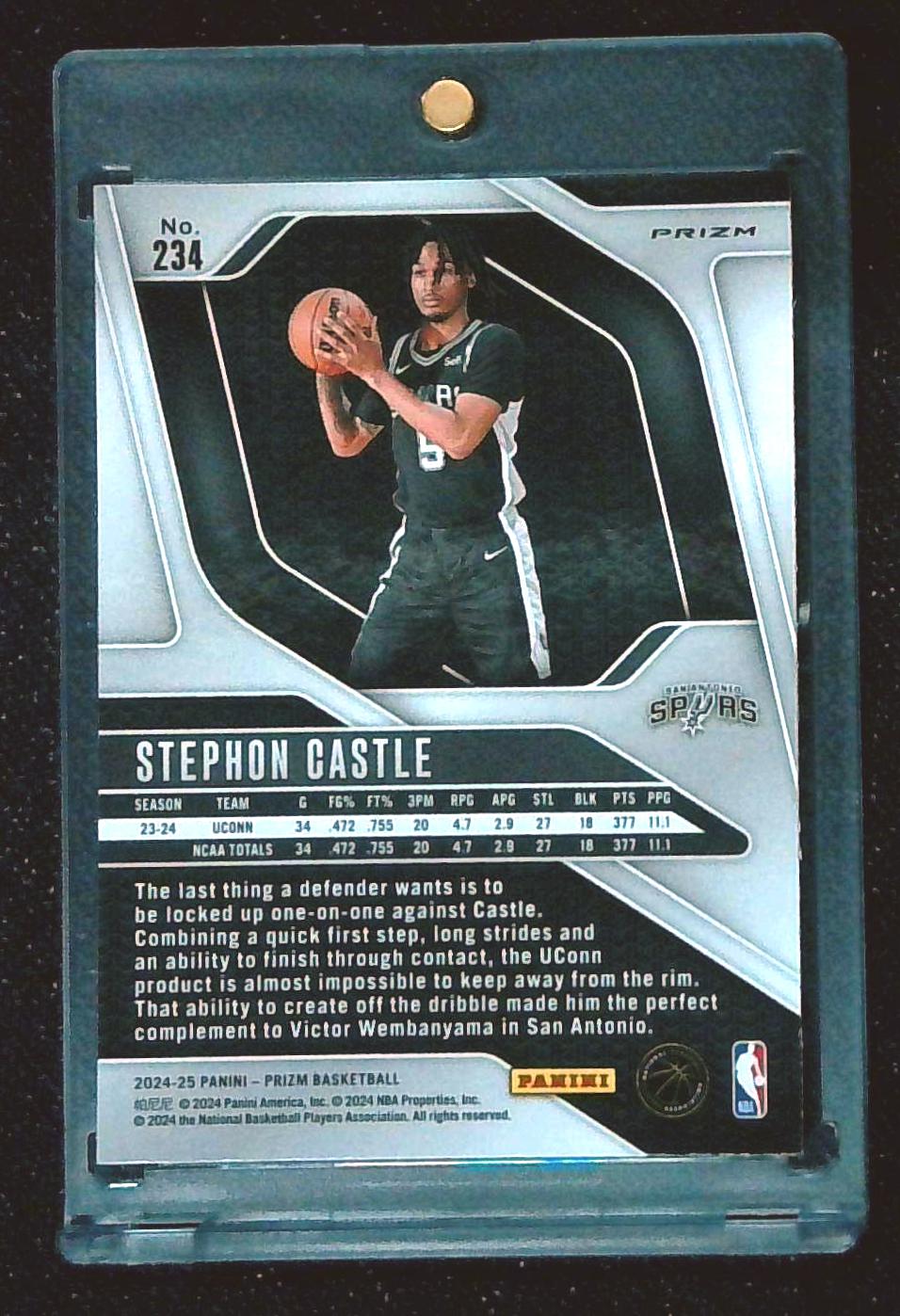 2024-25 Panini Prizm Prizms Silver #234 Stephon Castle RC ROOKIE SPURS