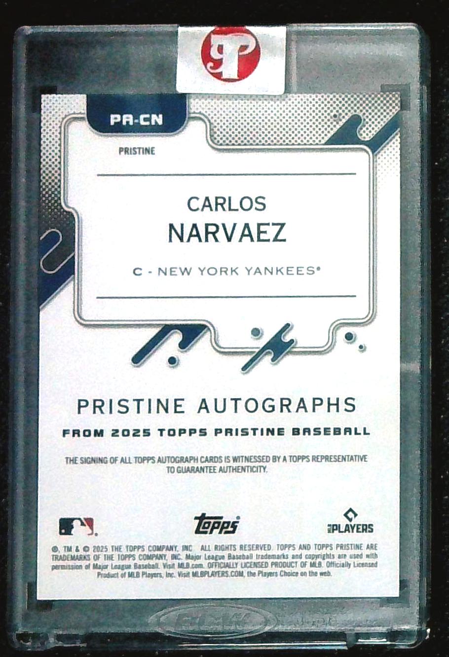 2025 Topps Pristine Carlos Narvaez Auto RC Purple Refractor Rookie #/99 Yankees