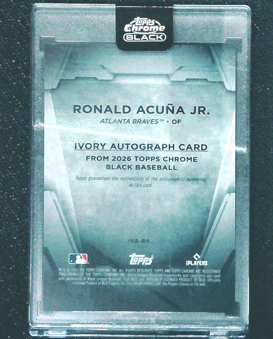 2025 Topps Chrome Black Ronald Acuna Jr. 26/35 Auto Encased