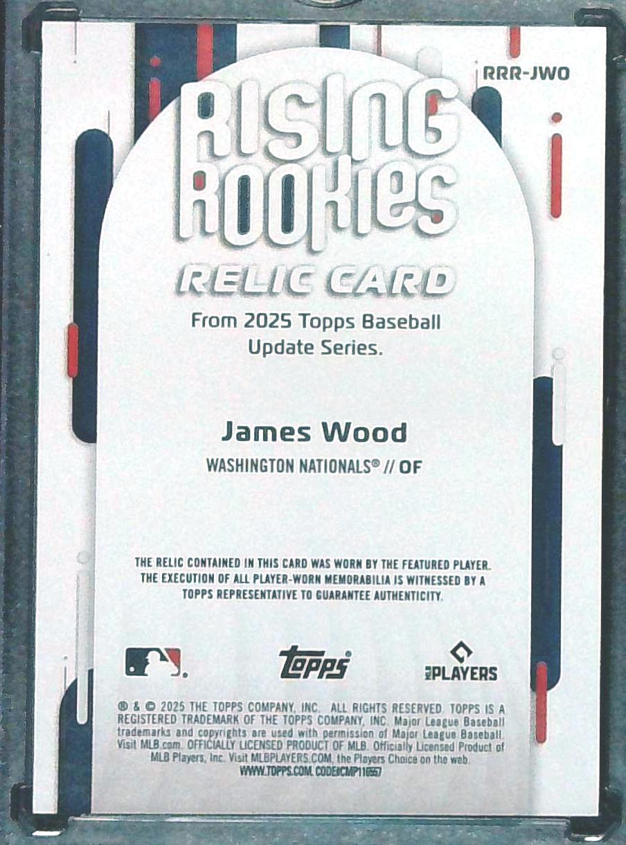 2025 Topps Update Rising Rookies Relic James Wood (#RRR-JWO) Nationals RC