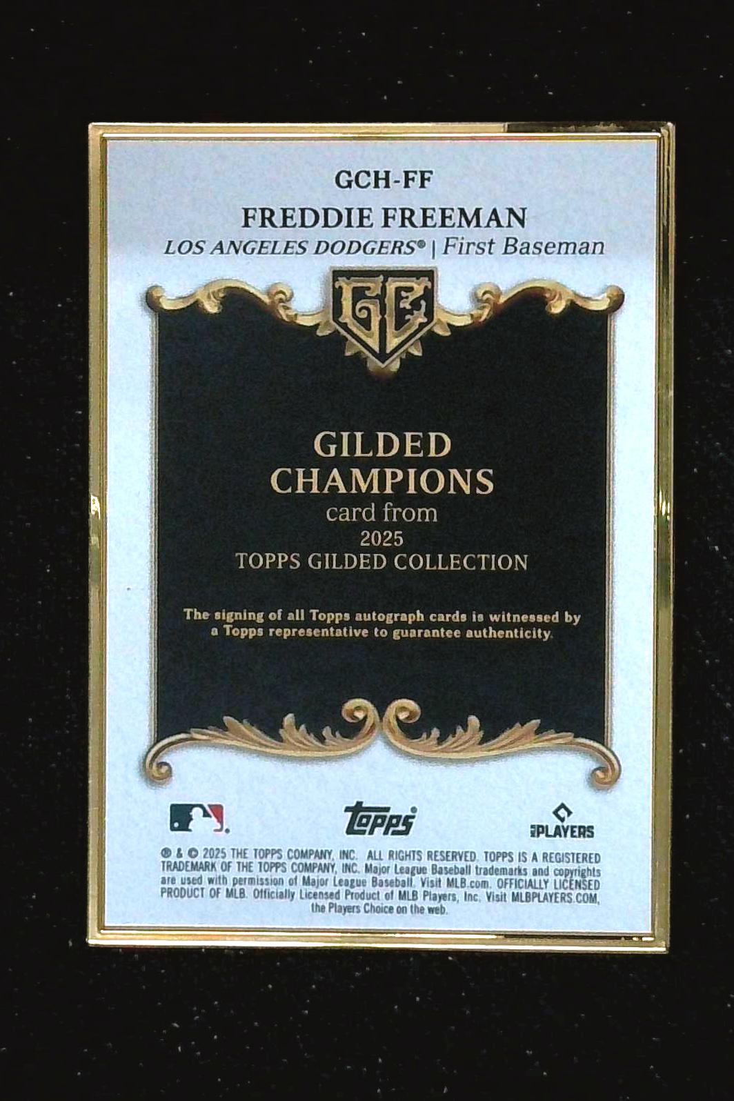 2025 Topps Gilded Collection Freddie Freeman World Series Auto /5