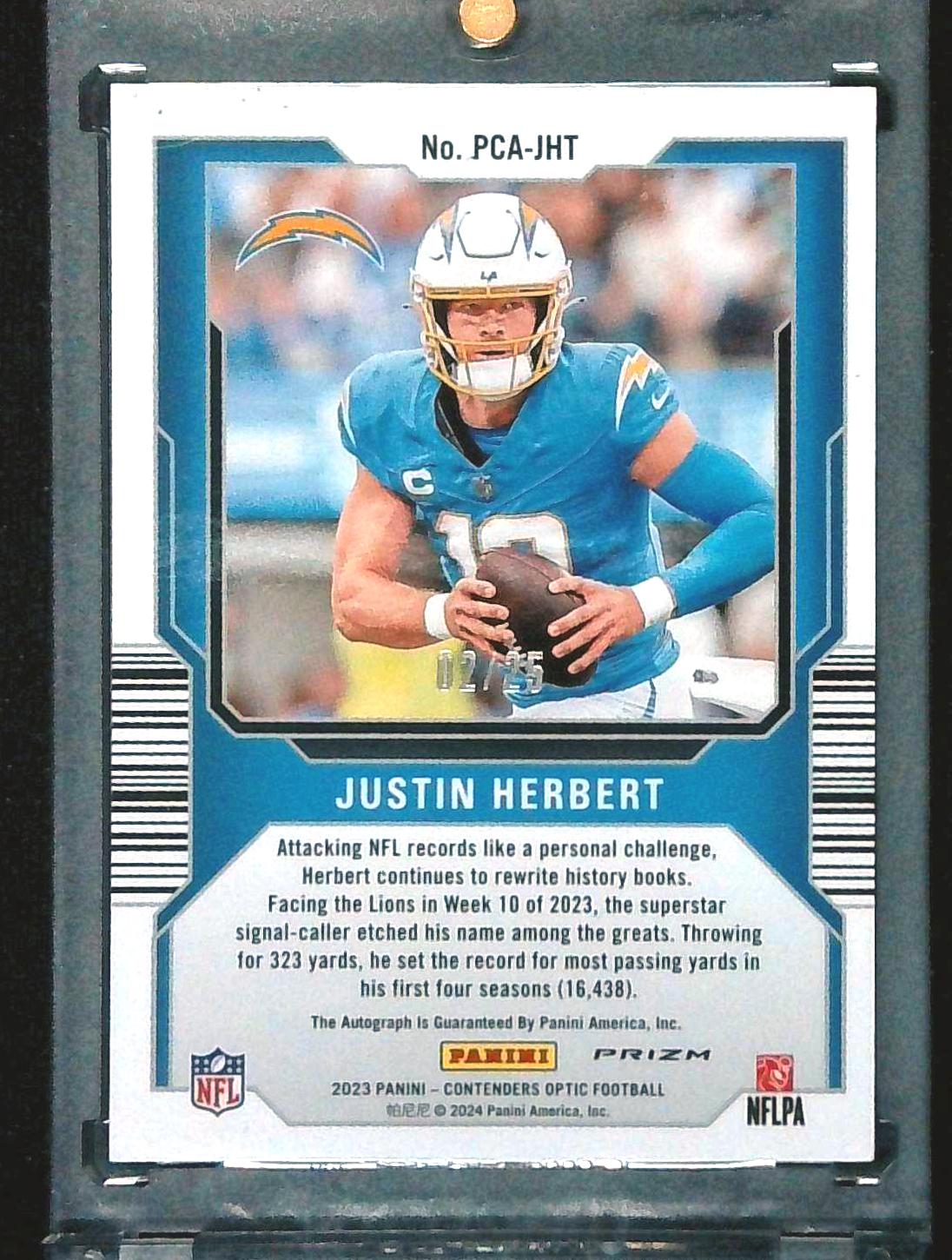 2023 Contenders Optic Justin Herbert Perennial Contenders Black Scope Auto /25