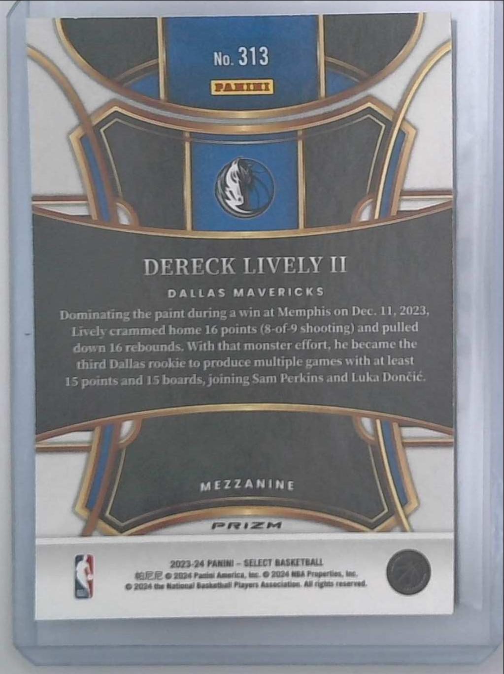 2023-24 Select Dereck Lively II Mezzanine Tectonic Rookie
