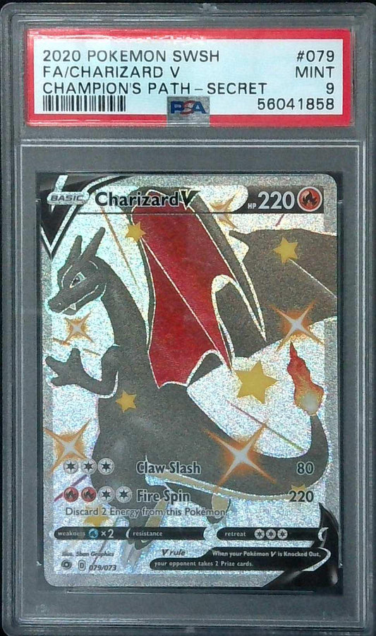 2020 Pokemon Champion's Path Charizard V Secret #079 PSA 9 MINT